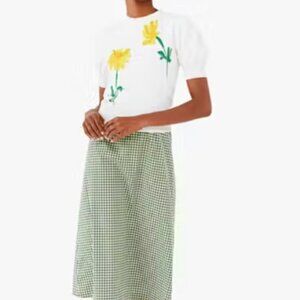 Kate Spade New York Cotton Garden Yellow Daisy Jacquard Top Sweater Size: S $228